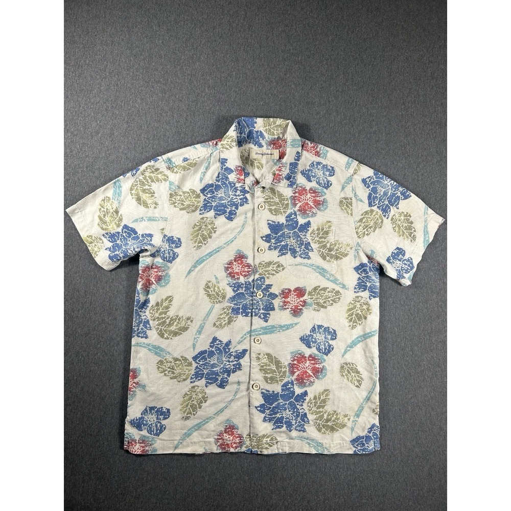 Tommy Bahama Men's 100% Silk Batiki Beach Short Sleeve Camp Shirt Size M